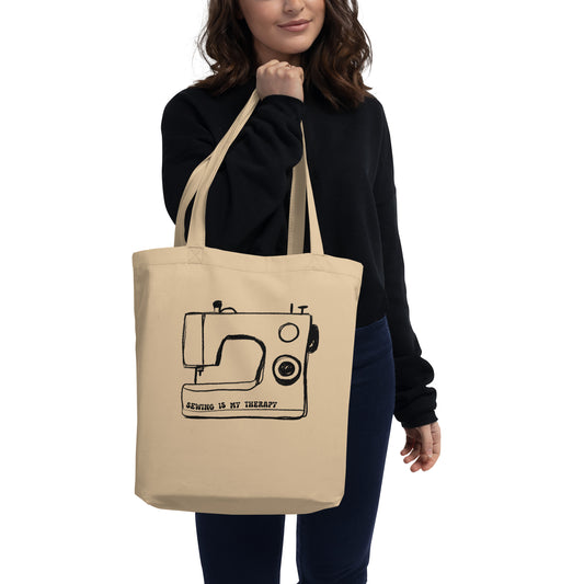 Sewing is My Therapy Tote Bag